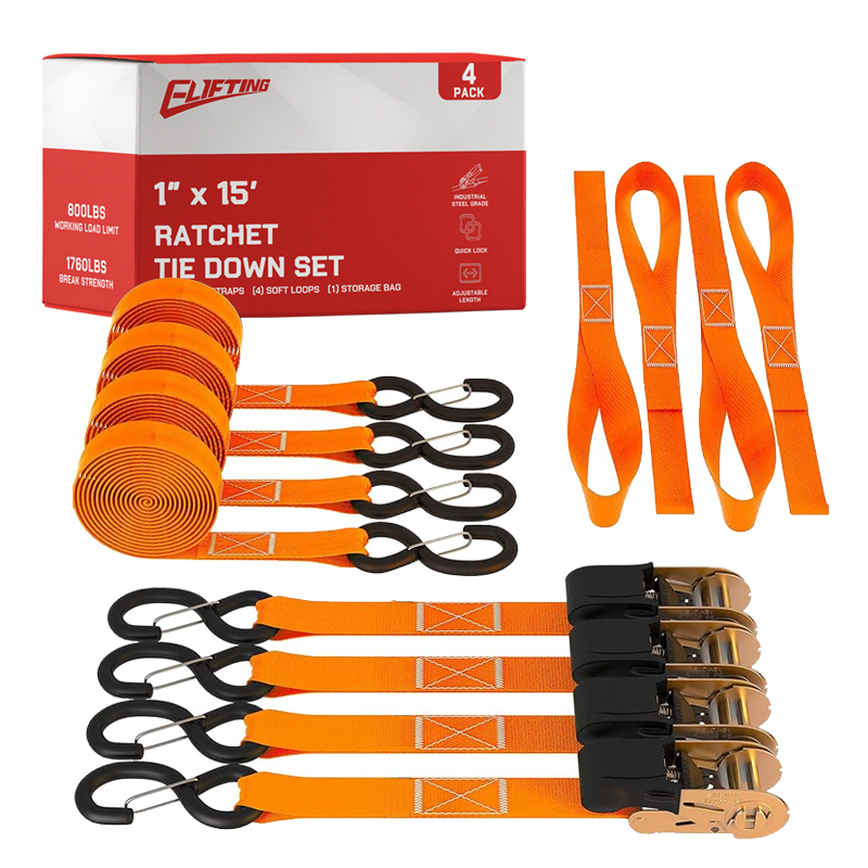 Kit de legătură cu clichet de 1 ″ x 15 "cu bucle moi （4-pachet）